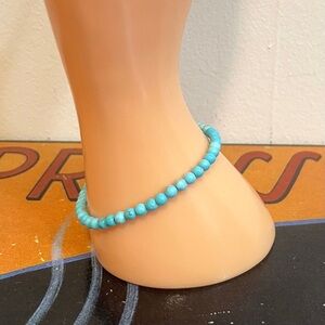 Handmade Turquoise Stone Beaded Stretch Bracelet 4mm Stackable New in Box Unisex
